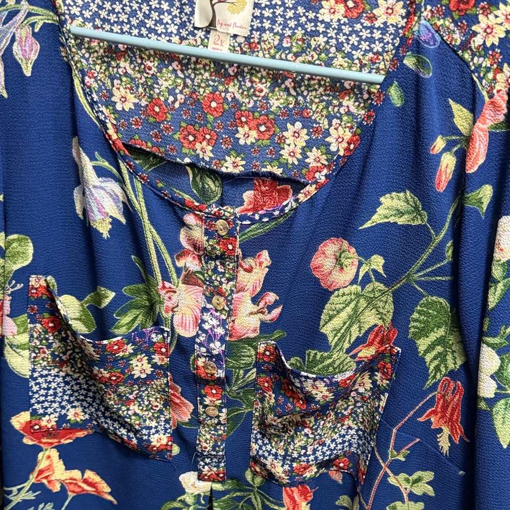 Fig and Flower Blue Floral Dress